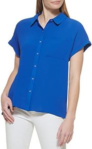 Calvin Klein Ck Women's Blouse Collar, Klein Blue, Large