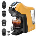 19 Bar Espresso 5in1 Automatic Coffee Machine for Nespresso Original/Dolce Gusto/L’OR/MIO/Ground Capsule and ESE Coffee Pods(YELLOW)