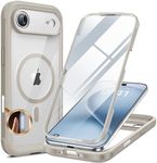 Miracase Magnetic for iPhone Air Case 6.5" [Compatible with MagSafe] Full-Body Phone Case with Built-in Glass Screen Protector & Camera Control,Drop Proof iPhone 17 Air Case Cover, Grey Titanium