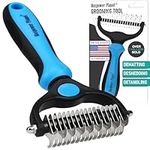 Maxpower Planet Pet Grooming Brush - Double Sided Shedding and Dematting Undercoat Rake, Dog Grooming Brush, Dog Shedding Brush, Cat Grooming Brush, Dog Comb, Cat Brush for Long Haired Cats, Blue