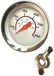 2.67 Inch Barbecue Grill Temperature Gauge for CharBroil 8566083 Pit BBQ Thermometer Fahrenheit and Heat Indicator for Meat Cooking, Stainless Steel Temp Gauge