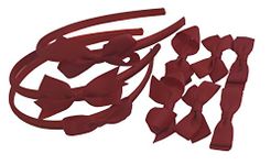 9 Set Headbands 3 Pairs School Bows Girls Small Hair Grosgrain Ribbon Clips Hair Accessories Uniform (Burgundy)