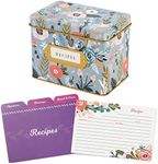 Jot & Mark Recipe Card Complete Gift Box | Decorative Recipe Tin Box (Garden Floral)