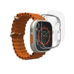 ZAGG InvisibleShield Glass Fusion 360 for Apple Watch Ultra, Watch Size: 49mm Face, Integrated Bumper and Flexible Hybrid Screen Protector for 360-degree protection – Smudge Resistant - Clear Bumper