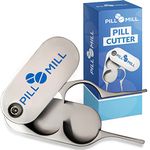 Pill Cutter Splitter by Pill Mill - Metal Blades That Will Never Dull - Grip Handle Helps to Cut Small or Large Pills with Ease - Light and Durable Tablet Divider - Perfect Medicine Slicer for Travel