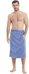 Towel Wrap for Men Plus Size,Shower Bath Sauna Towel Wrap Mens Quickly Dry Microfibre Body Towel,Bath Wrap Towel Soft/Adjustable with Elastic/Snaps/Pocket Design/Waist Width from 33.5 to 61 Inches