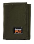 Timberland PRO Men's Cordura Nylon RFID Trifold Wallet with ID Window, olive, One Size