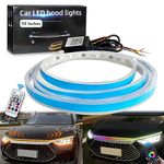 GZRUICA Car Hood Light Strip 150CM RGB Multicolor Exterior & Interior Car LED Strip Lights Flexible Waterproof Sequential Turn Signal Amber DC12V App & Remote Control Daytime Running Lights