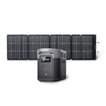 EF ECOFLOW Solar Generator DELTA 2 Max 2048Wh with 220W Solar Panel, LiFePO4 Battery Portable Power Station, Up to 3400W AC Output, AC + Solar Fast Dual Charging 0-100% in 1 Hr For Outdoor Camping RV