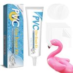 HASTHIP® Waterproof PVC Repair Glue Kit 60ml with 10 Clear Repair Patches for Pool Floats, Loungers, Water Rings, Rafts