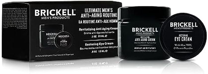 Brickell Men's Ultimate Anti-Aging Routine, Anti-Wrinkle Night Face Cream and Eye Cream to Reduce Puffiness, Wrinkles, Dark Circles, Under Eye Bags, Natural and Organic, Scented