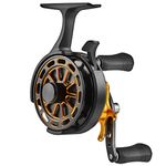 Inline Ice Fishing Reel CNC Aluminum Alloy Spool 3+1 Ball Bearings 2.8:1 Ultra Smooth Adjustable Star Drag (Left Hand)