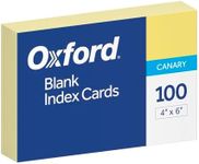 Oxford Blank Color Index Cards, 4" x 6", Canary, 100 Per Pack (7420 CAN)