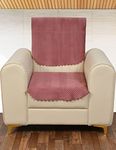 Yellow Weaves 1 Seater Quilted Sofa Chair Cover, Seat & Back Cover, Color - Rose Gold, Velvet