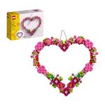 LEGO Heart Ornament Building Toy Kit, Heart Shaped Arrangement of Artificial Flowers, Great Gift for Loved Ones, Unique Arts & Crafts Activity for Kids, Girls and Boys Ages 9 and Up, 40638