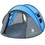 4 Person Easy Pop Up Tent-Automatic Setup Sun Shelter for Beach- Instant Family Tents for Camping,Hiking & Traveling