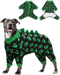 CuteBone Dinosaur Costume Dog Pajamas, Stretchy Spandex Crystal Velvet Sleepwear Coat for Small Dogs, Soft & Warm Pet Outfit Clothes for Cold Weather, Cozy Pullover Design COSP14-4XL
