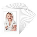 15 Pack White Pre-Cut 5x7 Picture Mounts, Acid-Free, Frame Mattes for 4x6 Pictures Display Photo Frame Mat Bevel Photo Board Show Kit for Photos, Prints, Artworks