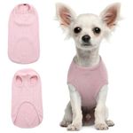 Dog Shirt for Small Dogs Cats Pet Striped T-Shirt Summer Cool Vest Puppy Basic Tank Top Soft Cotton Chihuahua Clothing for Doggy (XX-Small, Pink)