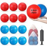 Sumind 24 Pcs Dodgeballs 8.5 Inches Playground Balls Kids Kickball Inflatable Rubber Handball Bouncy Dodgeball Bulk with 1 Pcs Hand Pump and 3 Pcs Storage Bag for Ball Games Gym Outdoor (Red, Blue)