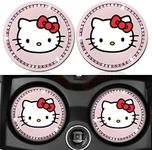 2PCS Bling Car Cup Coaster,Silicone Non-Slip Pads for Cup Holder Car Coasters,Cute Pink Bling Car Interior Accessories for Women and Girls