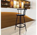 Nilkamal Bayern Leatherette Upholstered Rotating Seat Bar Stool | Black