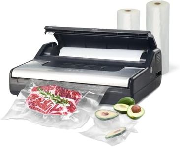 Wevac Vacuum Sealer Machine | Built-in Bag Roll Saver (up to 50’) and Cutter | Double Heat Seal | Dual Pump | Auto Lock | Commercial Grade | Ideal for Food Saving 220V