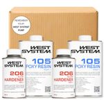 WEST SYSTEM Epoxy Resin & Hardener 105/206 Double A Pack - Marine Grade Epoxy for Wood, Metal & Fibreglass, Suitable for Outdoor Use, Furniture & DIY – Ideal for Polyester Surfaces & Gap Filling