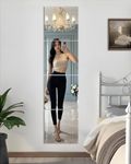 SUNQUEEN 12" x 12" Glass Mirror Square Tiles for Wall – Frameless Full Length Mirror Wall Mounted, Full Body Mirrors for Bedroom Home Gym Door & Bathroom (4-Pack), Transparent