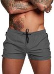 COOFANDY Mens Swim Trunk Swimming Short Swimsuit Swimwear Bath Suit with Pocket Dark Grey