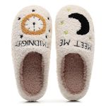 bolukets Meet Me at Midnight Slippers for Women Men Unisex Fuzzy Warm House Slippers Soft Plush Cozy Slipper Slip-on Winter House Slippers Midnight Midnight 40-41