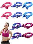 Janmercy 10 Pcs Tie Dye Cooling Neck Wraps Cooling Scarf Ice Bandanas Summer for Men Women Camping Running Outdoor Sports (Starry Sky Style)