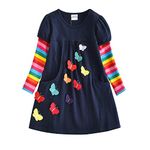 VIKITA Little Girls Cartoon Stripe Long Sleeve T-Shirt Dresses LH5805 6T