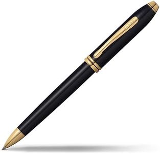 Cross Townsend Black Lacquer Ballpoint Pen with 23KT Gold-Plated Appointments (572TW) by Cross