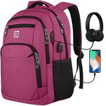 marcello Laptop Backpack with USB Charging Port,Anti-Theft Business Laptop Backpack with Breathable Padded Shoulder Strap, Water Resistant Computer Rucksack for School/Work/Travel