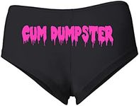 Wild Bobby Cum Dumpster White Sexy Naughty Slutty Women's Cotton Spandex Booty Shorts, Black Cum Dumpster, Medium