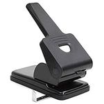 Belle Vous Extra Heavy Duty 2 Hole Punch - 70 Sheet Capacity - Distance Between Holes - Black Desktop Hole Puncher with Lock Down Handle - Suitable for The Home, Office and School (Black)