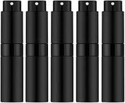 IRON BILL 5PCS/8ml Perfume Travel Refillable, Portable Perfume Atomizer Refillable, Empty Mini Size Spray Bottle for Men&Momen.（Matte Black