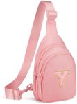 Viverte Small Initial Sling Bag Crossbody Bag Fanny Pack for Girls Women Cute Chest Bag Cross Body Bag Personalized Birthday Gifts for Her Trendy Preppy Stuff Cool Stuff for Teen Girls (Light Pink-Y)