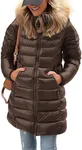 PRETTYGARDEN Women's Long Winter Puffer Coats Hooded Zip Up Thickened Parka Down Jackets Trendy Fashion Warm Outerwear (Coffee,XX-Large)