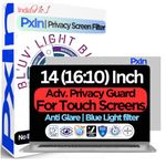 PxIn 14 Inch (16:10) Privacy Screen Filter - NO Eye Strain | Anti-Blue Light + Anti-Glare | No Dry Eyes | touch Privacy Screen Protector | Touch Screen