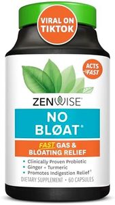 Zenwise No Bloat Supplement with Probiotics, Turmeric, and Digestive Enzymes - Bloating and Gas Relief - Ginger, Dandelion, and Cinnamon to Improve Digestion for Women & Men - Vegan Formula - 60 Count