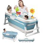 EINESIN Large Foldable Bath Tub Bathtub, Pop up with Removable Cover for Baby Toddler Children Twins Petite Adult, Freestanding Bathtubs Home Sauna (46 * 24 * 21 Inch)