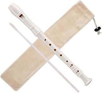 Soprano Recorder Descant Flauta Recorder 8 Hole ABS Clarinet German Style Treble flute C Key for Kids Children With Fingering Chart Instructions with Cleaning Rod Bag pink (WHITE)