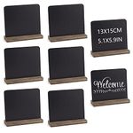 8pcs Mini Chalkboard Signs, (13 X 15cm) Double Sided Blackboard with Wooden Base, Table Numbers Display Chalk Board, Small Chalk Boards for Weddings, Schools, Parties and Other Event Decorations