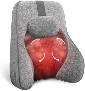 COMFIER Cuscino Lombare Supporto Schiena per Sedia da Ufficio, Massaggiatore Schiena e Collo con 4 Testine per Massaggio Shiatsu, Massaggiatore Cervicale per la Schiena in Memory Foam - Grigio