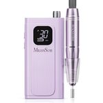MelodySusie Entry-Level Clip-On Cordless Nail Drill, SC300F 30000RPM Nail E-File with LCD Display for All Manicure Shaping & Gel Removal, Ideal for Training, Nail Art Practice & Home Use, Purple