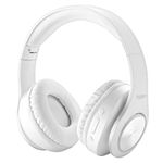 Bluetooth Headphones Wireless,Tuinyo Over Ear Stereo Wireless Headset 40 H Playtime with deep bass, Soft Memory-Protein Earmuffs, Built-in Mic Wired Mode PC/Cell Phones/TV-White