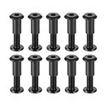 uxcell Screw Post Fit for 5/16"(8mm) Hole Dia, Male M6x25mm Binding Bolts Leather Fastener Carbon Steel Black 10 Sets