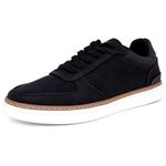 Nautica Men's Walking Shoes, Comfortable Vegan Suede Sneakers for Casual Fashion, Featuring Lace-Up Low-Top Loafer Design, Black-savar, 10.5